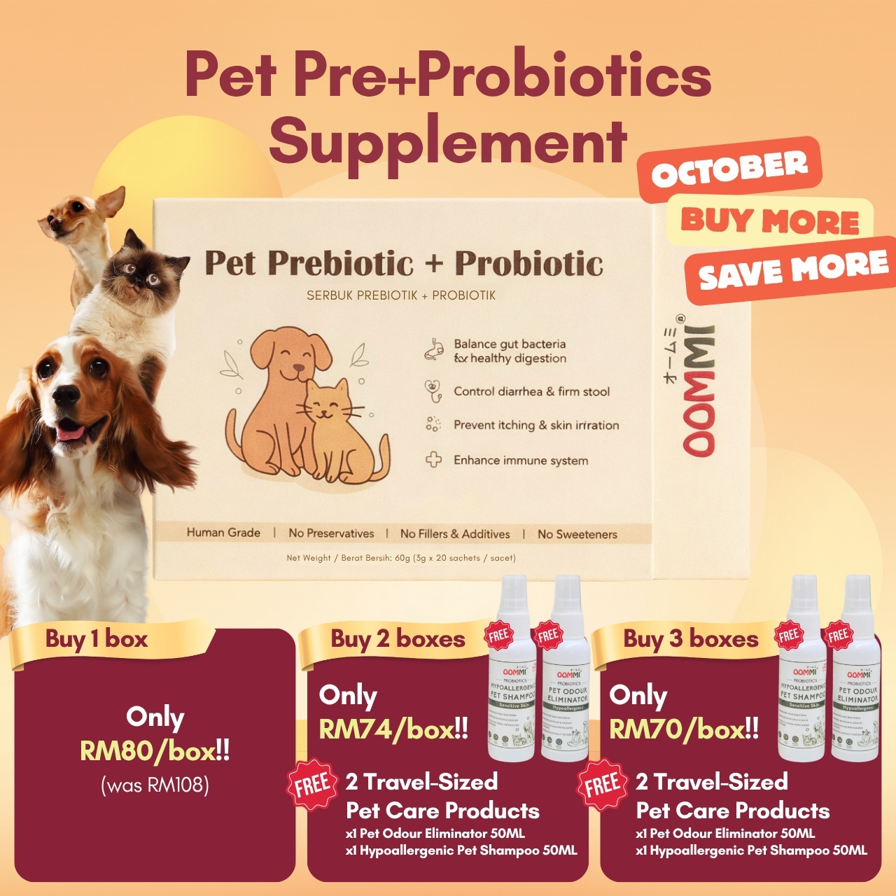 Pet Pre+Probiotics Supplement X 20 Sachets